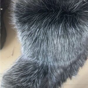 Luxurious Black Faux Fur Scarf